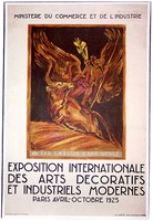 1925 Paris Exposition French Art Deco Poster by Bourdelle