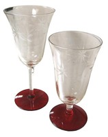 Set of Twenty American Art Deco Crystal Stemmed Goblets