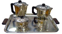 French Art Deco Silverplate Five Piece Tea Set