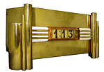 Kem Weber Brass Columns Clock