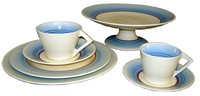 British Art Deco Ceramic Dinner Set by Clarice Cliff