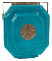 Boch Art Deco Vase with Metal