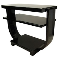 Black Lacquer Art Deco End Tables