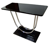 Black Lacquer and Nickel Console