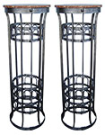 Pair of Wrought Iron Pedestals