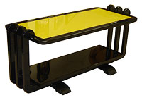 Black Lacquer and Yellow Vitrolite Coffee Table