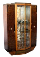 American Art Deco Burlwood Vitrine