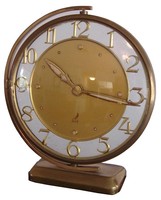 French Art Deco Round JAZ Clock in Brass