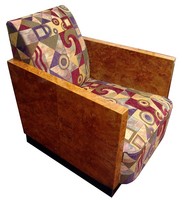Art Deco Chair with Burlwood Sides