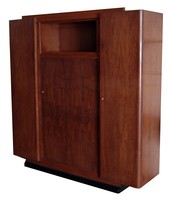 French Art Deco Walnut Elegant Storage or Library Cabinet