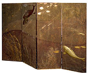 Four Panel Koi Screen