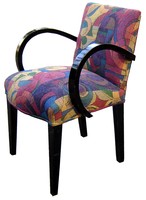 Pair French Side Chairs - Geometric Fabric