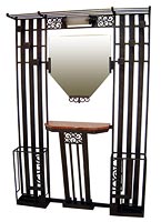 Large Wrought Iron Hall Tree with Light