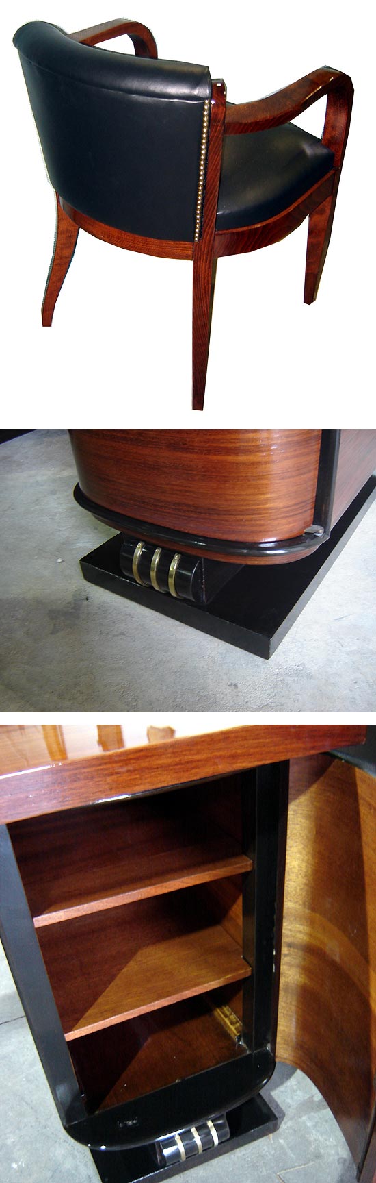 French Palissandre Desk & Chair