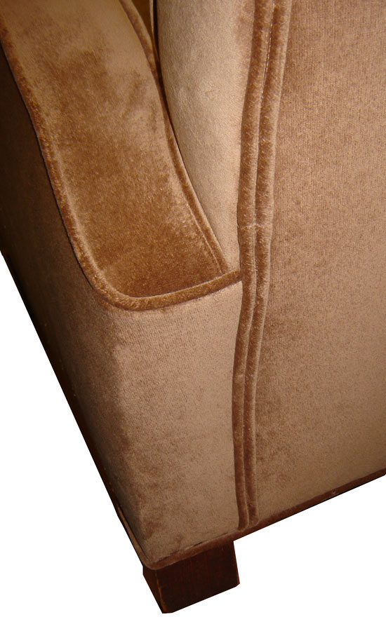 French Streamline Sofa & 2 Club Chairs