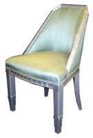 Pair French Art Deco Skyscraper Design Silverleaf Chairs