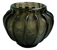 Daum Vase in Olive Green