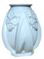 Muller Freres French Art Deco Geometric Glass Vase