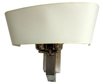 Pair French Art Deco Lucite and Nickel Sconces