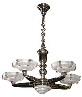 Petitot Five Shade “Chipped Ice” Chandelier