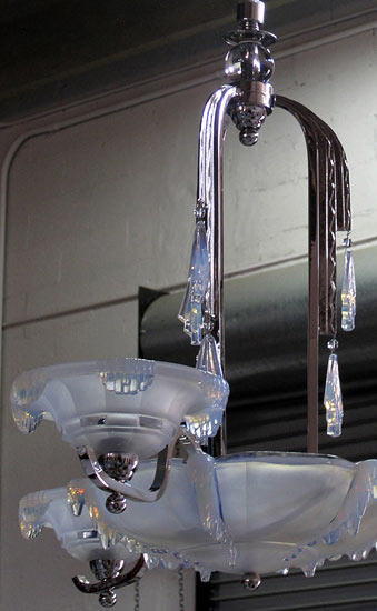 Georges Leleu Opalescent Ice Chandelier