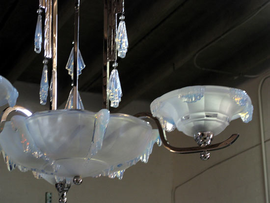 Georges Leleu Opalescent Ice Chandelier