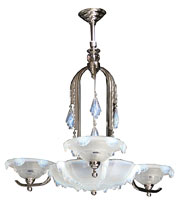 Georges Leleu Opalescent Ice Chandelier