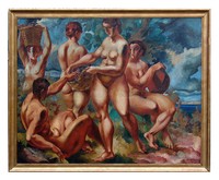 French Art Deco Painting by Andre Hofer