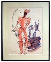 Jerry Roth Watercolor - Fishing