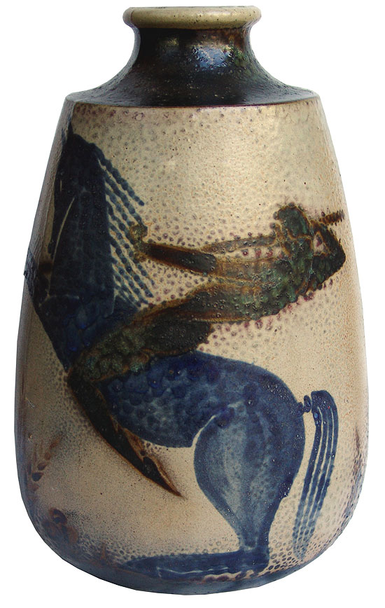 French Art Deco Monumental Ceramic Primavera Vase