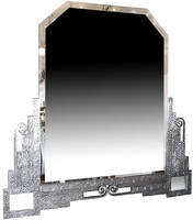 Large French Art Deco Wrought Iron Mirror