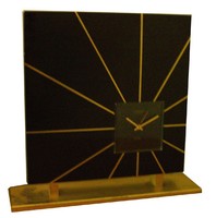 French Art Deco Black Clock
