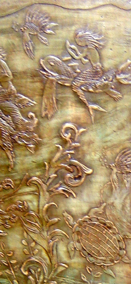 American Art Deco Three Panel Neptune & Sea Creatures Screen Modernism Gallery