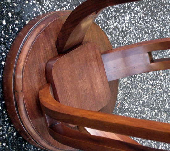 American Art Deco Occasional Table in Walnut & Black Mirror Glass