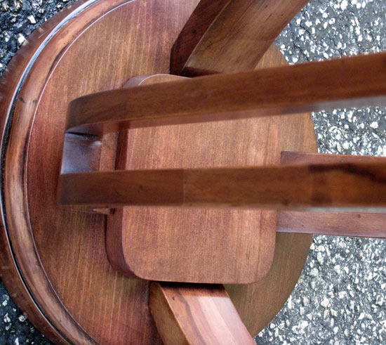 American Art Deco Occasional Table in Walnut & Black Mirror Glass