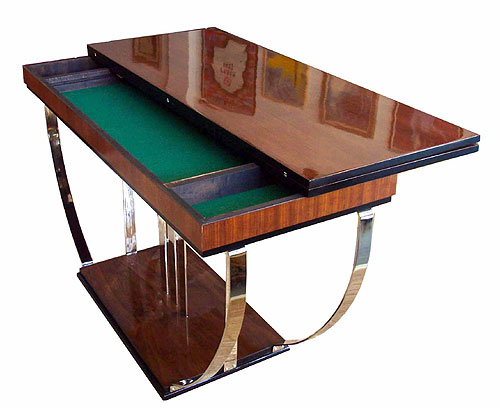 American Art Deco Mahogany & Nickel Art Deco Console Modernism Gallery