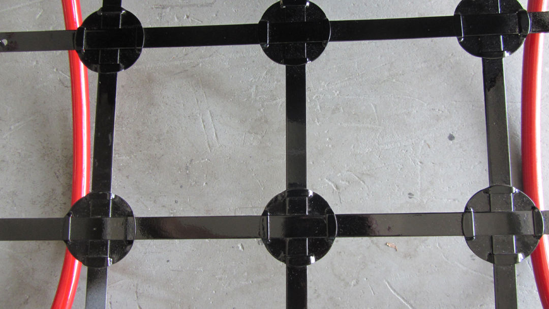 American Art Deco Black and Red Chaise Lounge