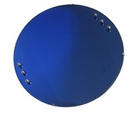 American Art Deco Cobalt Blue Mirror with Six Chrome Balls