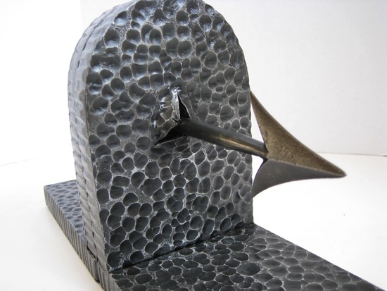 French Art Deco Wrought Iron Pierced Arrow Bookends