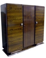 French Art Deco Macassar Ebony Bookcase Cabinet