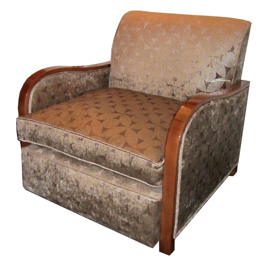 Pair French Art Deco Club Chairs