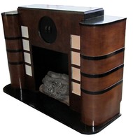 American Art Deco Streamline Electric Fireplace