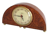Gilbert Rohde American Art Deco Demilune Burlwood Clock 4718