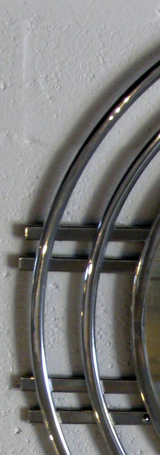 Large American Art Deco Streamline Asymmetrical Circles Mirror