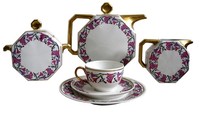 Limoges French Geometric Art Deco Tea Set