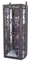 French Art Deco Wrought Iron Wall Display Cabinet Vitrine