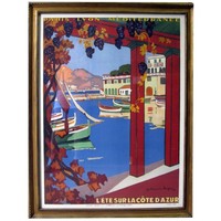French Art Deco Railway Cote d’Azur Travel Poster by Roger