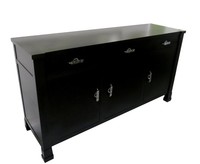 Mid-century Modern Baker Geometric Mat Black Sideboard