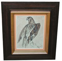 French Art Deco Eagle Watercolor by Raymond Bigot
