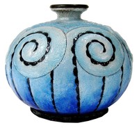 Camille Faure French Art Deco Enamel Vase